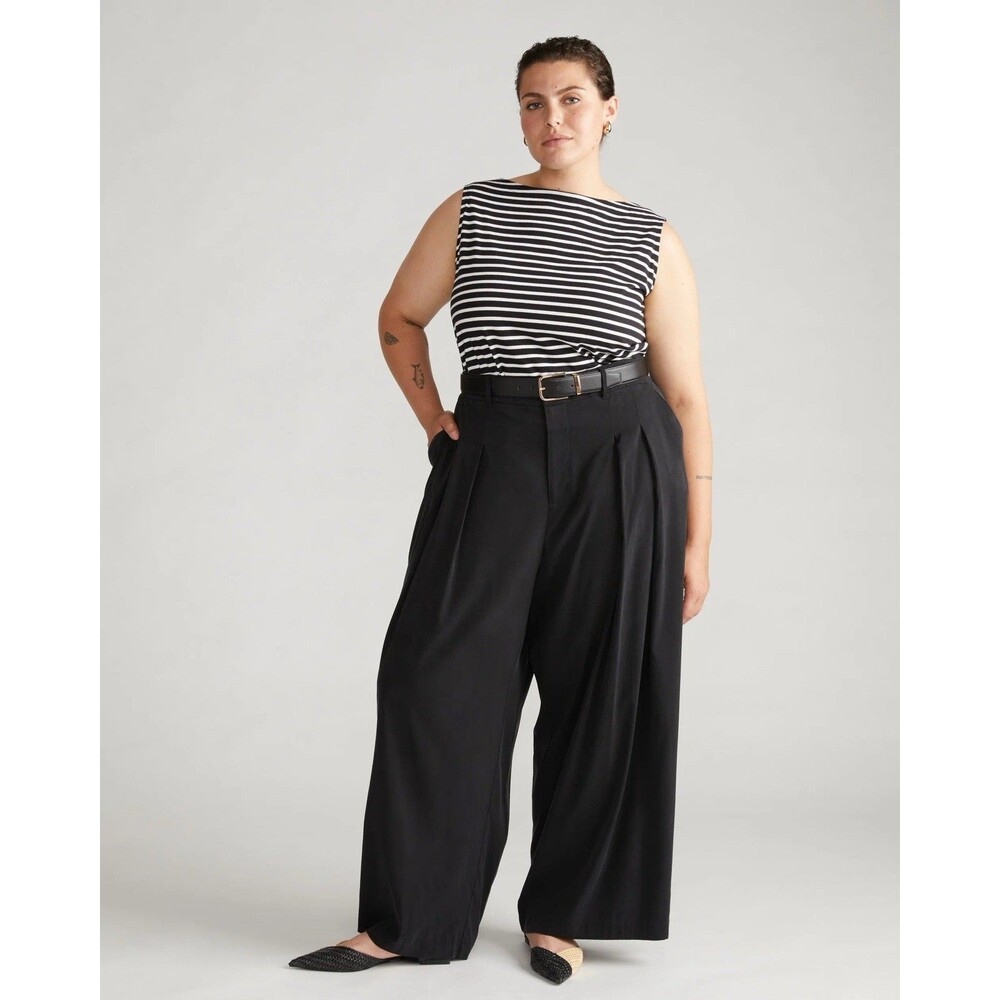 Universal Standard Cooling Cupro Wide Leg Pants Black Women’s M NWT $218